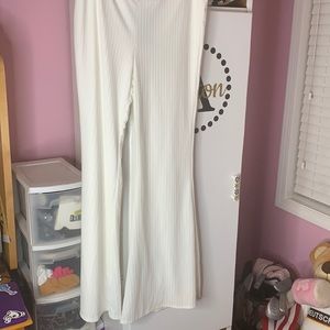 White Flare out pants